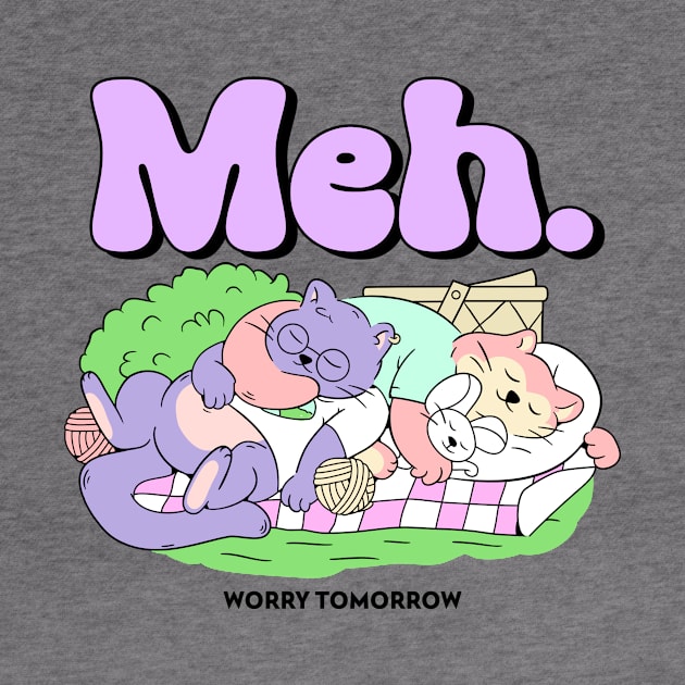 Cartoony Friends - Meh Worry Tomorrow by fallingspaceship